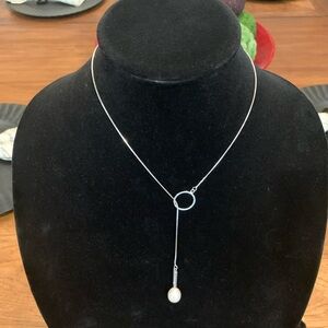 Pearl Sterling Silver Lariat